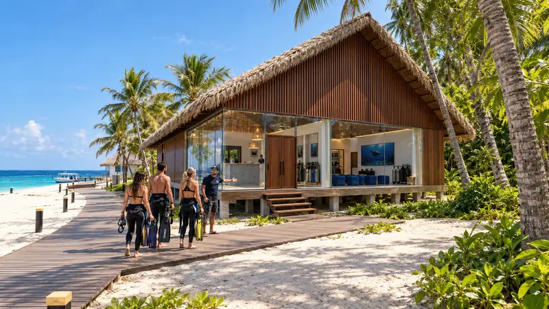 Entrance to the dive centre from the beach path