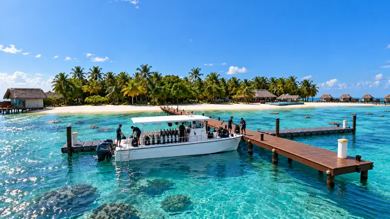 Dive boats leave from our jetty