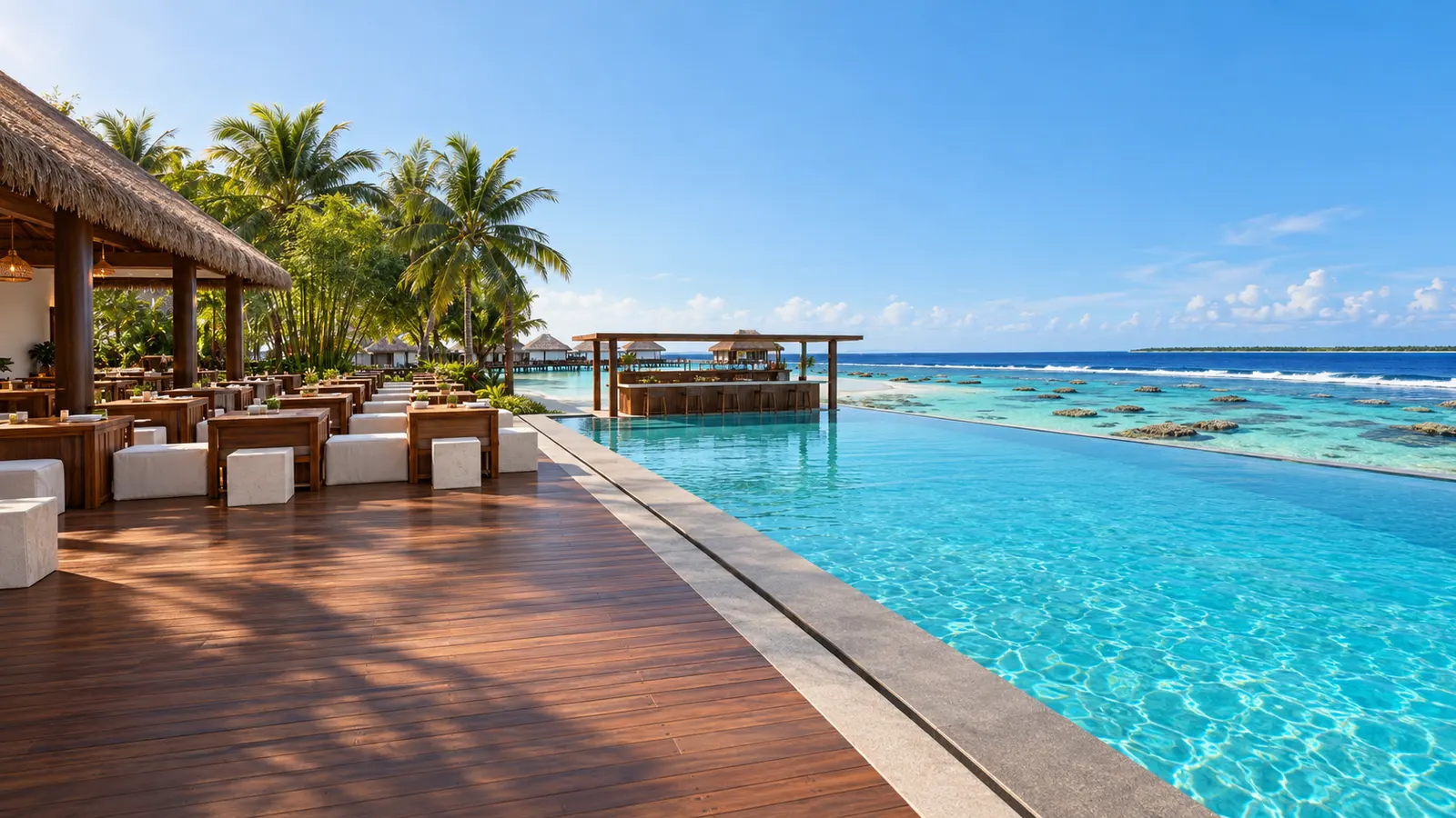 Restaurant terrace by the infinity pool